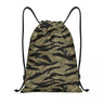 Custom Green Brown Military Camouflage Drawstring Bags Men Women Lightweight Army Jungle Camo Sports Gym Storage Backpack