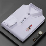 Designer Quality Men's Polo Shirt Autumn Lapel Embroidered Long Sleeved British Business Anti Pilling T-Shirt Trend Fashion Golf