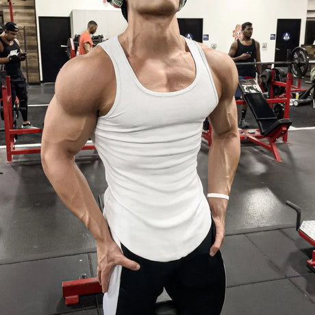 2022 Men fitness gym Tank top men Fitness sleeveless shirt Male black breathable Sports vest Undershirt Gyms Running vest