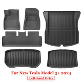 For 2024 New Tesla Model 3 Highland Floor Mats TPE All Weather Front Rear Cargo Liner Mat, Waterproof Anti-Slip Mats Accessories