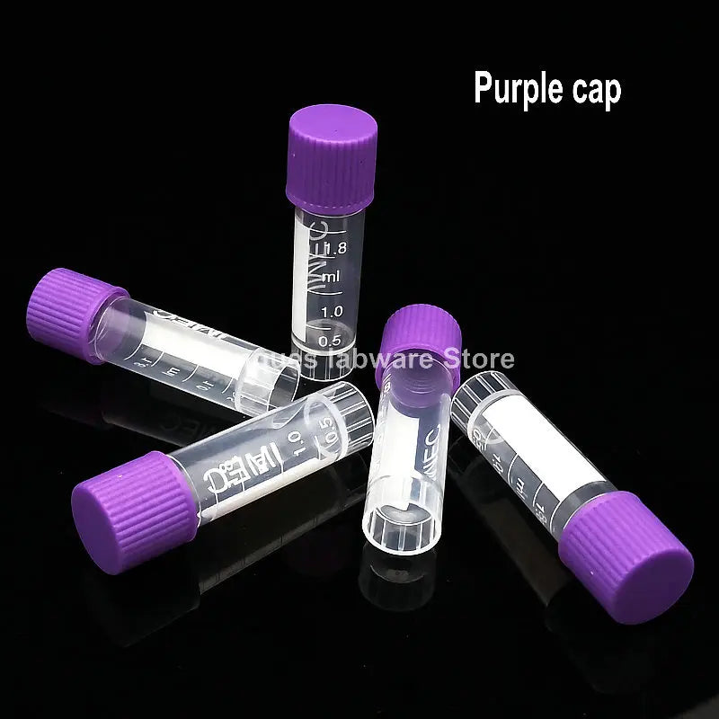 500pcs/lot Lab 1.8ml plastic Cryo Tubes Cryovial with silicone gasket,freeze pipe with color cap, storage sample tube with scale