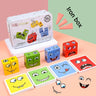 Wooden Face Changing Cube Toys Building Blocks for Cartoon Puzzle Montessori Jigsaw Kids Toy Educational Board Game Family Toys