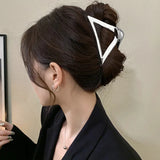 TwinkLei Fashion Metal Triangle Hair Claw Clip Popular Hair Catches Hair Clips Hair Accessories for Women Geometric Hairpins