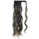 Synthetic Ponytail Hair Extension Natural Hairpiece Clip In Wrap Around Pony Heat Resistant Black Burgundy Hairstyle