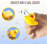 Baby Bath Toys for Kids Bathtub Duck Toy Set,Kids Floating Bath Toys with 6 Pcs  Ducks Fishing Net, Bathroom Toddler Toys Water