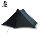 Aricxi Enlarged 2 Person Outdoor Ultralight Camping Tent 3 Season Professional 15D Silnylon Rodless Tent gray black Width 135cm