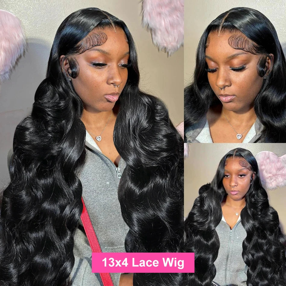 250 Density 13x6 13x4 HD Transparent Body Wave Lace Front Wig Human Hair Brazilian 30 40 42 Inch 360 Lace Frontal Wigs For Women