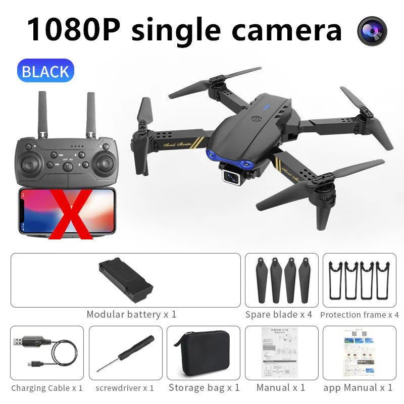 New Mini drone E99 4K WIFI HD camera FPV Foldable RC Aerial Photography quadcopter Toy Helicopter holiday gift for kids