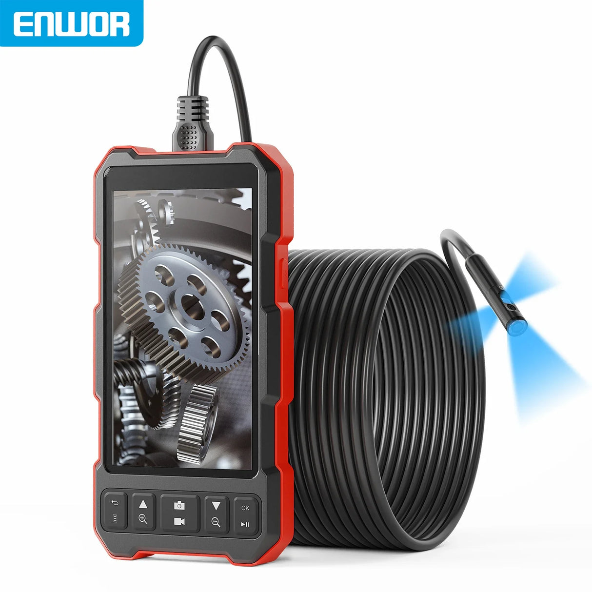 5'' IPS Industrial Endoscope Camera 1080P Full HD Autofocus 1920P Waterproof Rigid Piping Endoscopy Camera Inspection Car Sewer