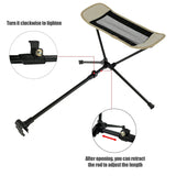 Outdoor Portable Folding Chair Footrest Aluminium Alloy Retractable Rest Bracket Chair Stool Foot Rest for Camping Fishing BBQ