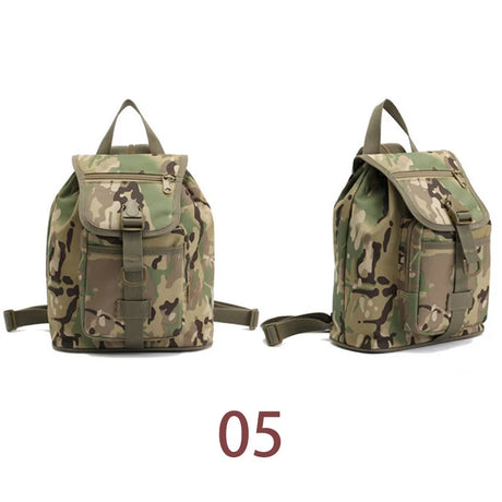 Tactical Backpack Mini Military Rucksack School Camo Backpack for Boys Girls Kids Drawstring Zipper Travel Rucksack Bag