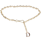 2024 Fashion D Letter Metal Chain Women Thin Waist Belt Gold and Silver Colors Available