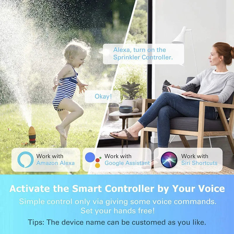 TINO WiFi Smart 8-Zone Sprinkler Controller Garden Watering System Programmer Home Tuya Smart Life Irrigation Timer Drip