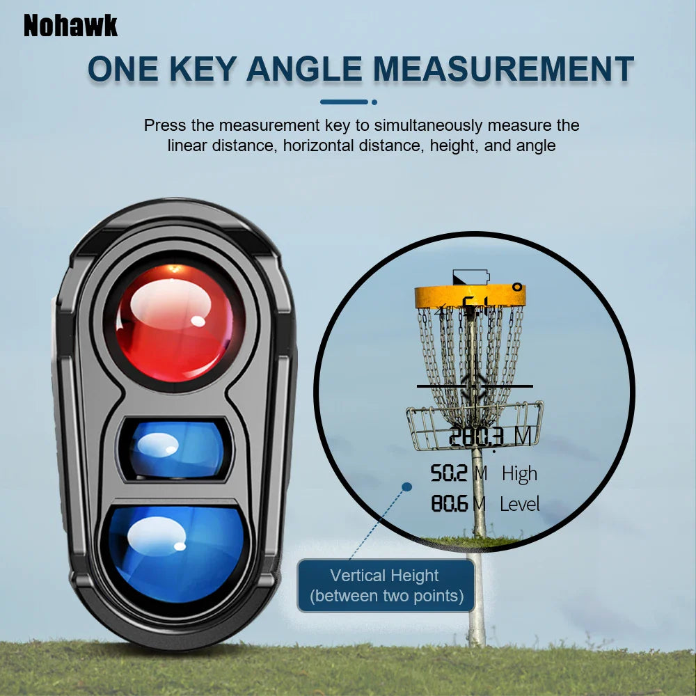 Nohawk Multifunctional Mini Golf Laser Range Finder For Hunting with Slope Compensation Rangefinder Construction Monocular