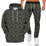 Men's Tracksuits Fashionable Hoodie Sports Suit 3D Geometric Graphic Printed Casual Loose Long Sleeve Pants Set 2 Pieces