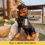 Solar Simulation Animal Light Outdoor Waterproof Resin Dog Statues Led Night Lights For Pathway Yard Garden Wildlife Decoration