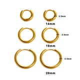 2PC /Set Stainless Steel Small Hoop Earrings for Women Golden Circle Thick Ear Ring Piercing Tassel With Chain Earrings Jewelry