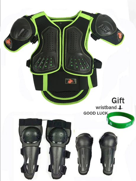 For Height 0.85-1.7M Latka Boy Girl Child Youth Body Protect Vest Armor Kids Motocross Chest Spine Protection Gear Knee guard