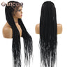 Cornrow Box Braided Wigs 36inch Long jumbo Knotless African Braiding Hair With Baby Hair Synthetic Full Lace Front Wigs Hair Wig