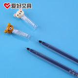 2Pcs AIHAO GP2030 Rilakkuma Gel Pens 0.5mm Fine Point Black Pens For Journaling Kawaii School Student Supplies Stationery