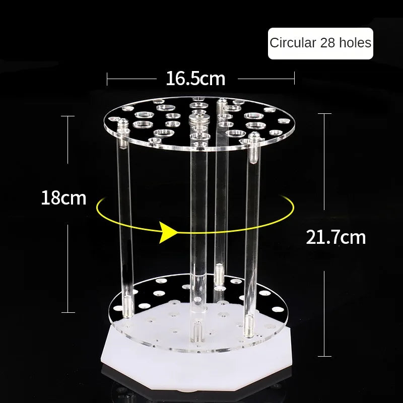 14 Holes 28 Holes Plexiglas Rack Pipette Rotatable Straw Holder Circular and Trapezoid Laboratory Pipettor Holder