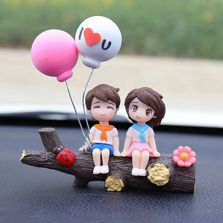 Car Decoration Cartoon Cute Couples Action Figure Figurines Balloon Ornament Auto Interior Dashboard Accessories for Girls Gifts