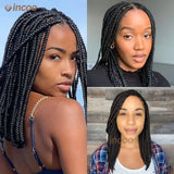 Short Bob Braided Wigs Full Lace Front Box Braid Wigs Synthetic Black 360 Lace Frontal Cornrow Wigs Braid African Women 10 Inch