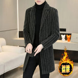 2023 High-end Feel Men Fashion Handsome All Woolen Coat Suit Collar Long Trench Coat Woolen Coat Thick Casual  Winter Jacket Men