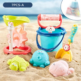 Kids Beach Toys Summer Water Play Sand Bucket Shovel Silicone Sandbox Cube Accessories Bag Outdoor Sea Game For Children Gifts