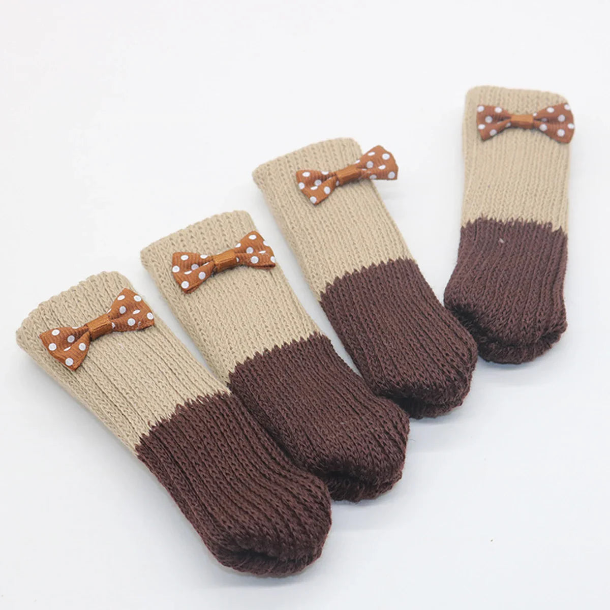 24Pcs Table Chair Foot Cover Knitted Socks Cat Claw Mute Non-Slip Wear Table Chair Foot Leg Furniture Leg Knit Cover Protector