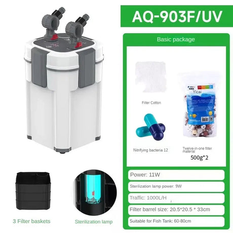 UV Lamp New Arrival white Color Aquarium External Canister Filter Equipments Fish Tank And Pond Aquariums Accessories Pump