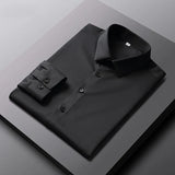 Men's Casual and Fashionable Long Sleeved Solid Color Shirt Non Ironing and Wrinkle Resistant Business Top