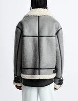 Winter Lapel Suede Rolled Lambskin American Style High Street Fur Jacket Coat Men