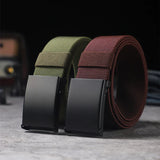 A suit of men elastic elastic elastic automatic buckle belt casual woven outdoor zippy belt using daily commuting