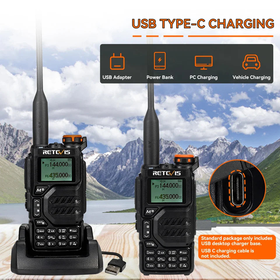 Retevis RA79 Aviation Band Walkie Talkie AM FM Airband Two Way Radio USB C Charge Ham Radio Quansheng UVK5 uvk5 Walkie-talkie