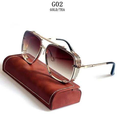 Vintage Steampunk Sunglasses Men Punk Oversized  Sunglasses Women Trendy Retro Square Gafas De Sol Hombre Lunette Soleil Femme