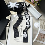 100% Silk Heavy silk Scarf Small fragrance style Long thin narrow tie bag Ribbon decorative streamers neck tie headband gift