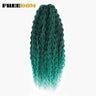 FREEDOM Synthetic Twist Crochet Curly Hair Ariel Water Wave Braid Hair Ombre Blonde Brown Green Blue Braiding Hair Extension