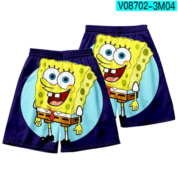 Anime Patrick Star shorts Boys Sports Shorts Fitness Basketball Beach Pants Squidward Tentacles Travel College Casual Gym shorts