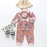 Toddler Girls Silk Satin Pajamas Sets Cartoon Kids Boys Pyjamas Baby Sleepwear Suit Girl Casual Home Wear Clothes Boy Loungewear