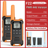 2PCS Baofeng F22 Walkie Talkie Portable Mini Communication Radio Profesional PMR446 /FRS Talkie Walkies Transceiver Radio