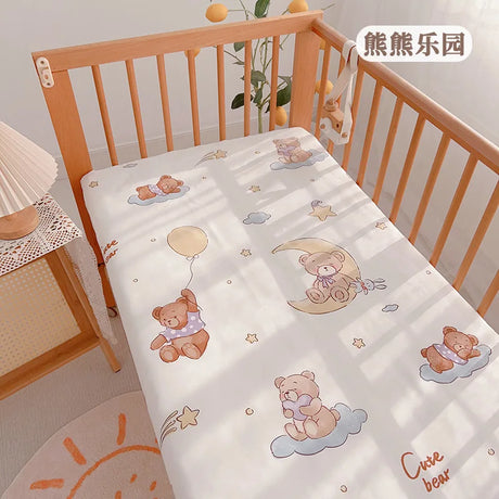 Baby Cot Fitted Bed Sheet For Newborn Cotton Crib Bed Sheet For Children Mattress Cover Protector 120x70cm Allow Custom Make