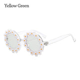 Fashion Retro Daisy Sunglasses for Women Round Flower Sun Glasses Trendy Summer Pool Beach Party Shades UV400 Eyewear