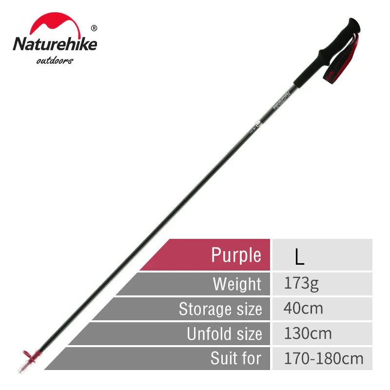 Naturehike ST08 Walking Sticks Ultralight 4-sections Foldable Adjustable Trekking Poles Carbon Fiber Outdoor Camping Hiking Tool