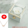 2024 New Valentine Eternal Rose Jewelry Ring Box Rotate Wedding Pendant Necklace Storage Case for Women Girlfriend