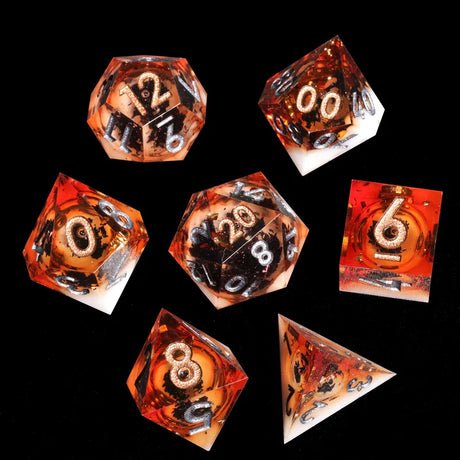 Mini Planet New Design Liquid Core Dice Set DND Handmade Polyhedral Resin Dice with Sharp Edges RPG Dice D&D Board Games