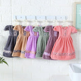 Princess Dress Towel Thick Coral Velvet Super Absorbent Dry Hand Towels Children's Bathroom Handkerchief Kitchen Tools