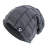 New Unisex Fleece Lined Beanie Hat Knit Warm Winter Hat Thick Soft Stretch Hat For Men And Women Fashion Skullies & Beanie