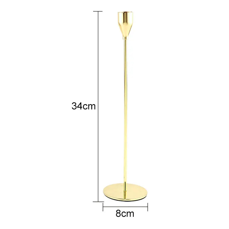 1 Set European Metal Candle Holder Exquisite Candlestick Candelabra Vintage Golden Wedding Decoration Home Living Room Decor