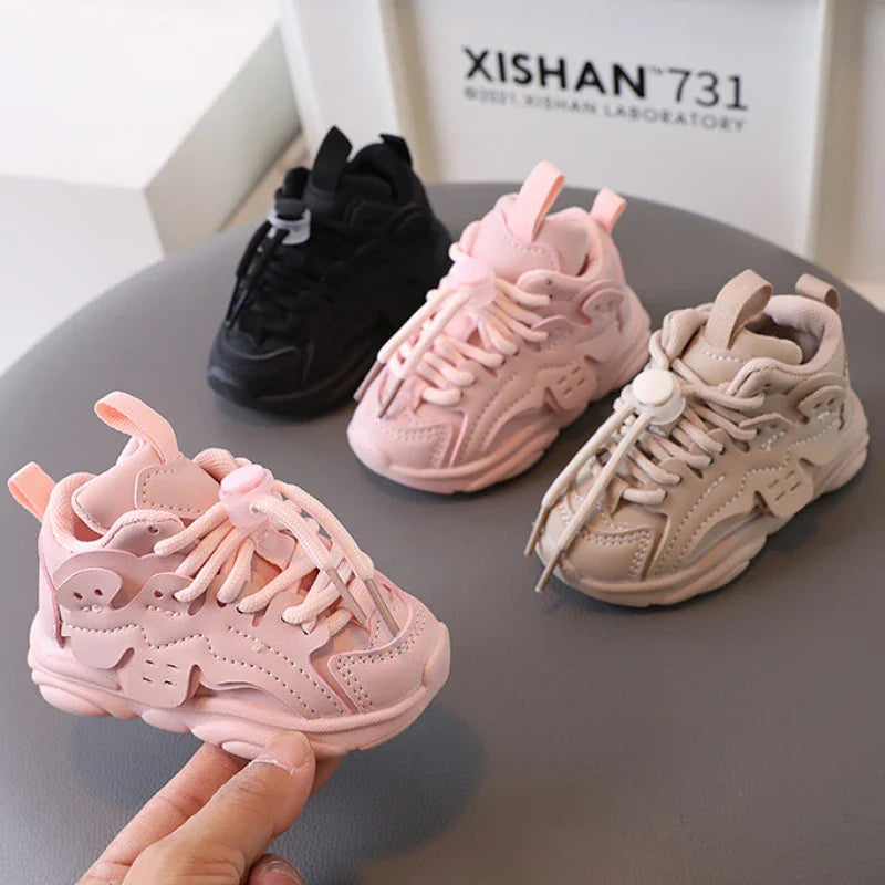 Baby Shoes for Boys Girls Breathable Pu Leather Little Kids Casual Sneakers Non-slip Children Sport Shoes Tenis Running Shoes